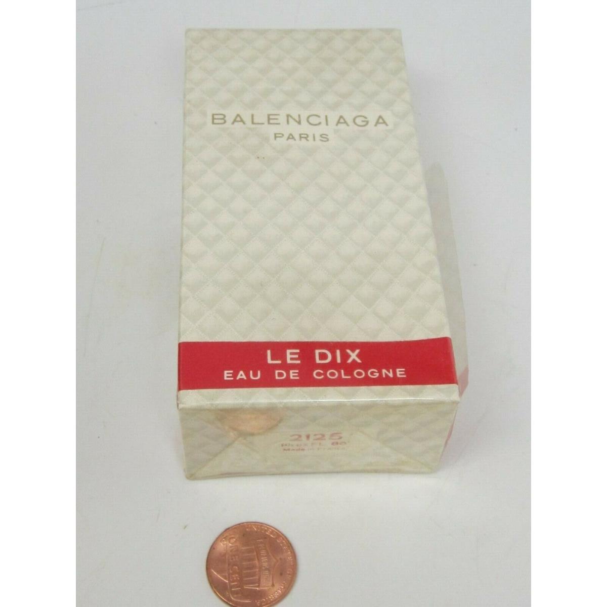 Vintage Balenciaga LE Dix Eau de Cologne 1 3/4oz/50ml 2125