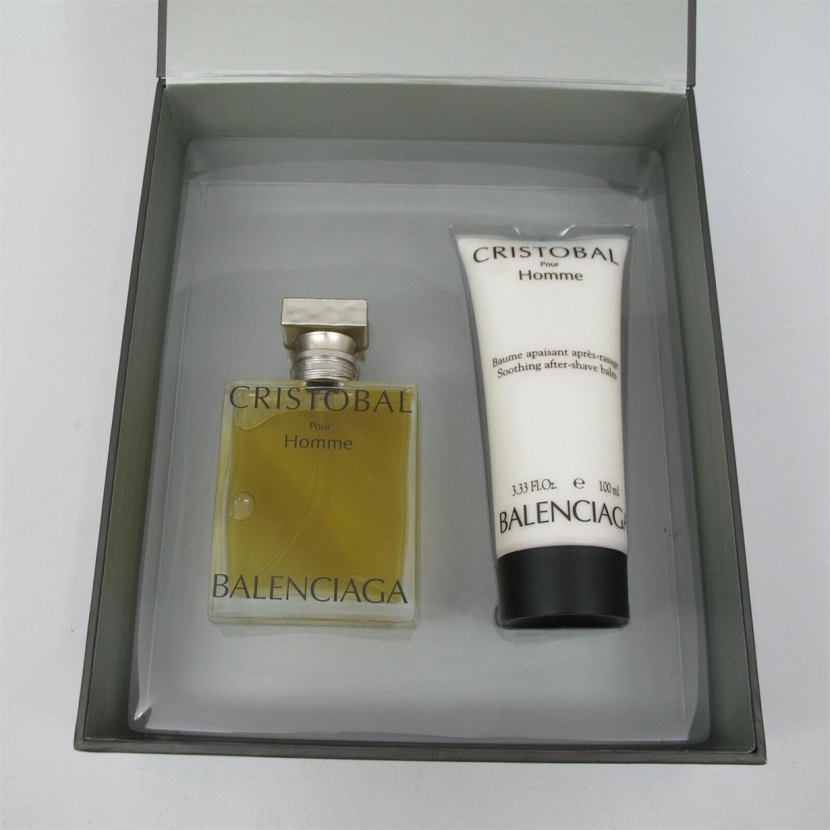 Cristobal Homme by Balenciaga 2 Pc Set: 1.66 oz Edt Spray 3.33 oz A/s Balm