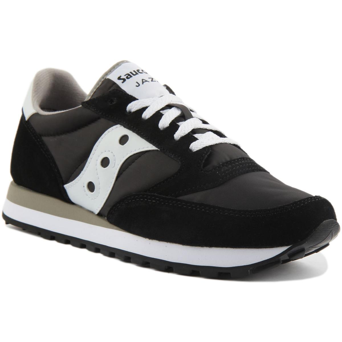 Saucony Jazz Men Lace Up 80s Retro Sneaker In Black White Size US 7- 13 - BLACK WHITE