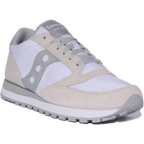 Saucony Jazz Men Lace Up 80s Retro Sneaker In White Grey Size US 7 - 13 - WHITE GREY