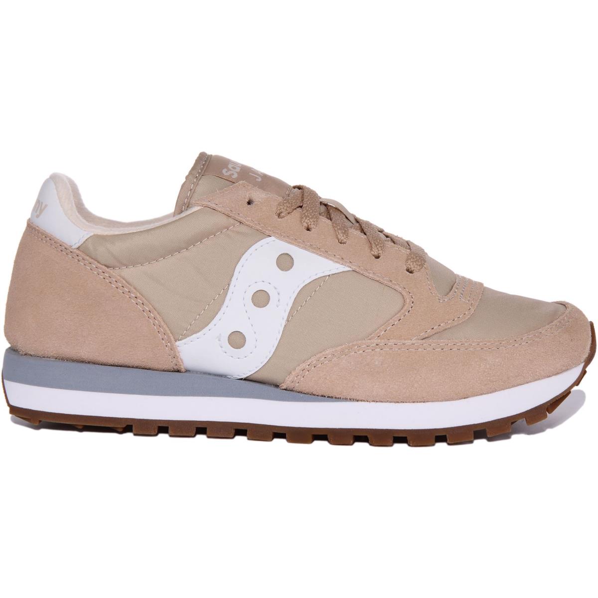 Saucony Jazz Lace Up 80s Retro Sneakers White Beige Mens US 7 - 13 - WHITE BEIGE