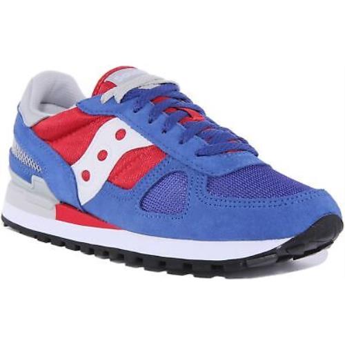 Saucony Shadow Men Lace Up 80s Retro Sneaker In Blue Red Size US 7 - 13 - BLUE RED