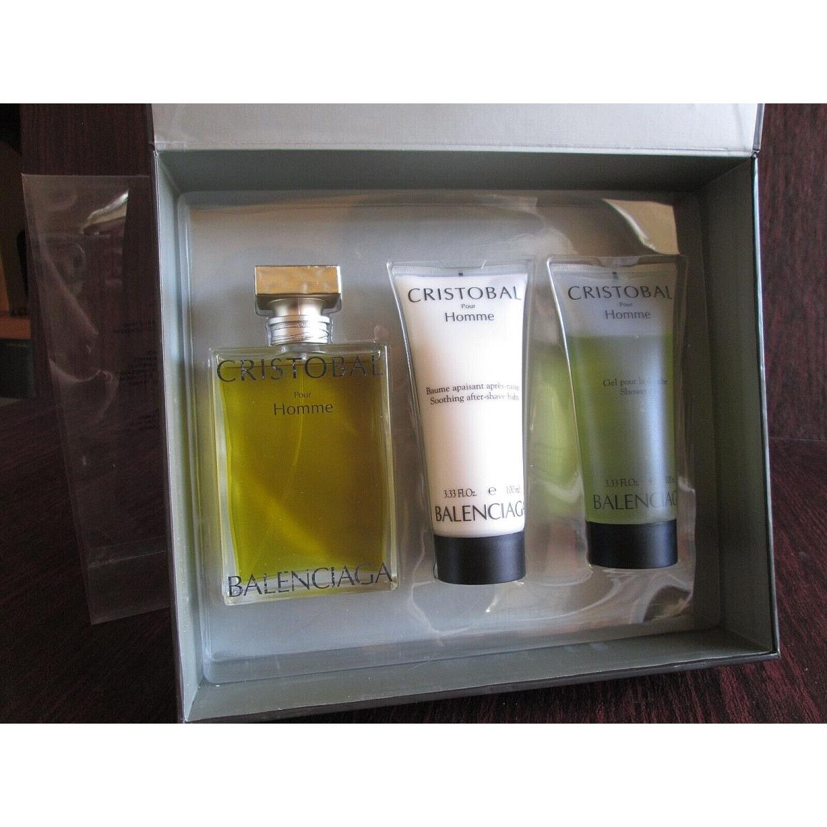 Balenciaga Cristobal Pour Homme Vintage Set Eau de Toilette After Shave Gel 100 ml 3.33