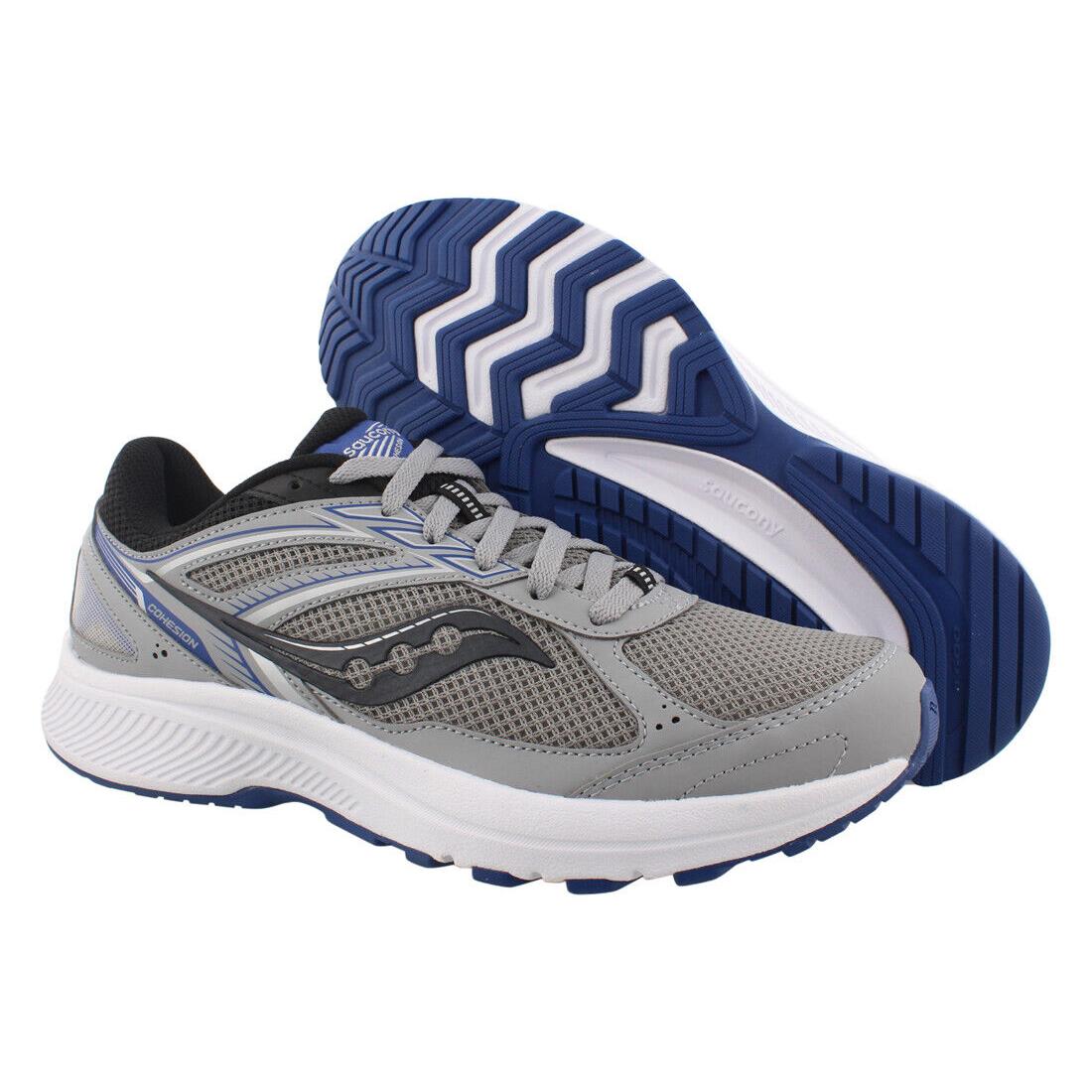 Saucony Cohesion 14 Mens Shoes Size 12 Color : Alloy/black/sea - Gray, Main: Grey