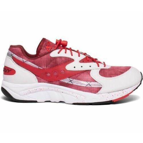 Saucony Men`s Aya Tie Dye Leather Gym Sneakers White Red Size 7.5