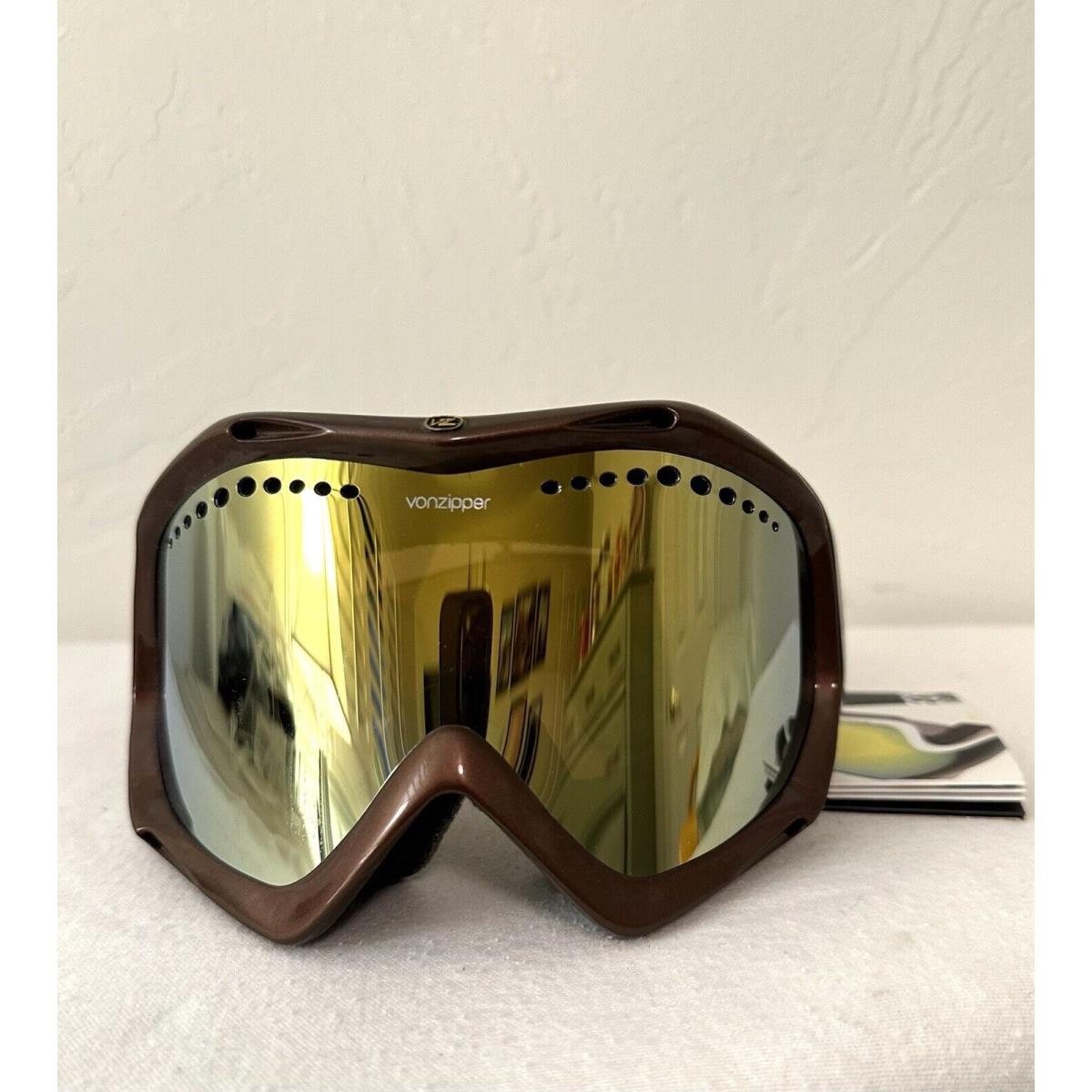 Vonzipper Feenom Brunswick Snow Goggles Brown Gold Unisex Extra Lens