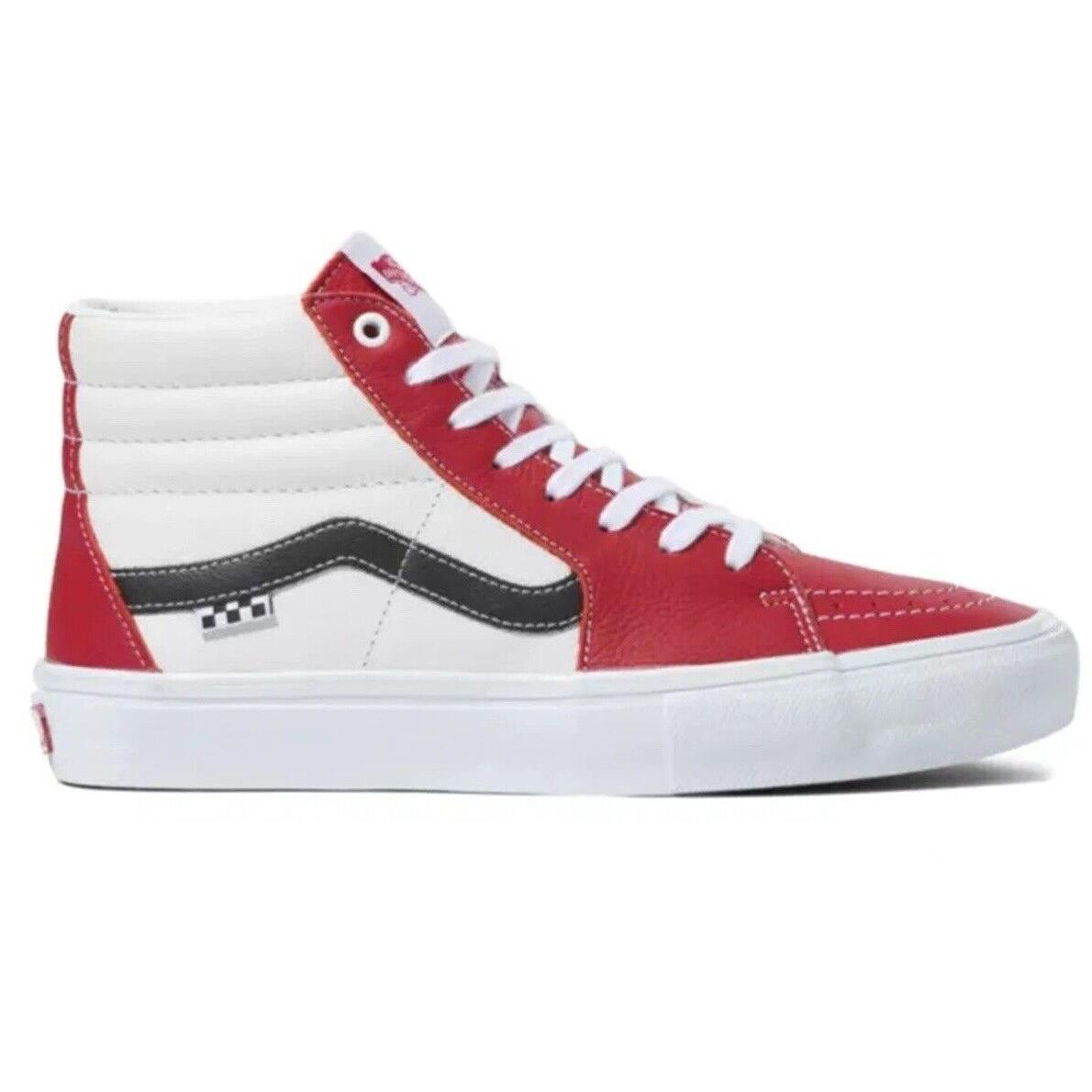 Sk8-Hi Sport Leather - Chilli Pepper/white Vans Skate - Red