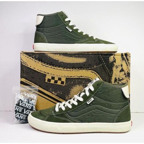 Vans The Lizzie Quilted Grape Leaf Green Skate Sneaker Men`s Size 10 - 12