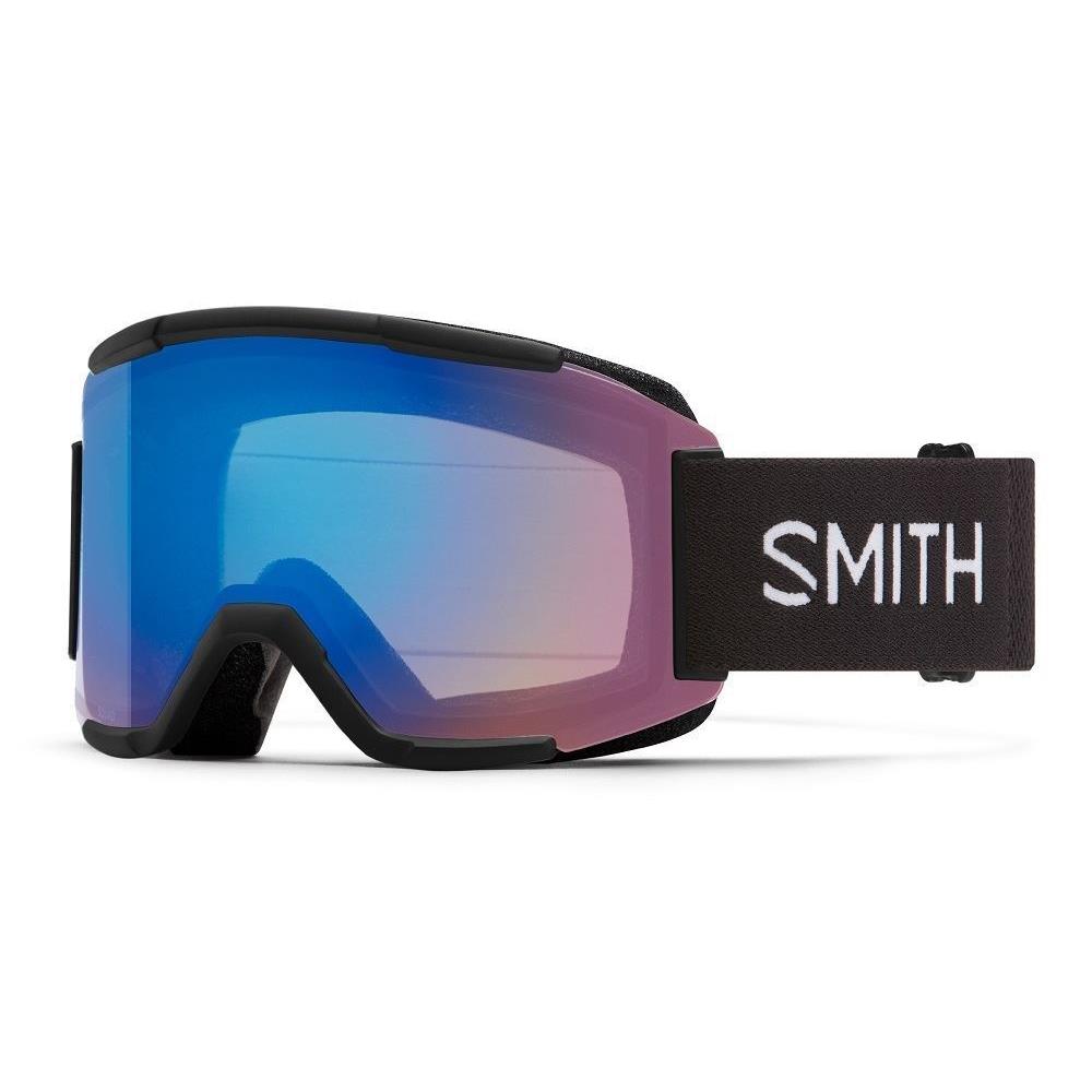 Smith Squad Ski and Snowboard Goggles Bonus Lens Black  - Chromapop Sun Green Mirror