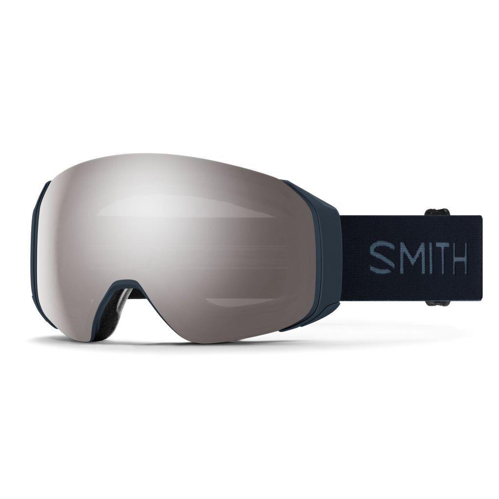 Smith 4D Mag S Ski Goggles 2 Premium Lenses Included Authorized Smith Dealer Midnight Navy - CPS Platinum Mirror + CP Storm Blue Sensor