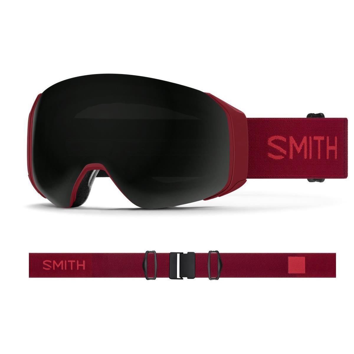 Smith 4D Mag S Ski Goggles 2 Premium Lenses Included Authorized Smith Dealer Sangria - Chromapop Sun Black + Chromapop Storm Blue Sensor Mirro