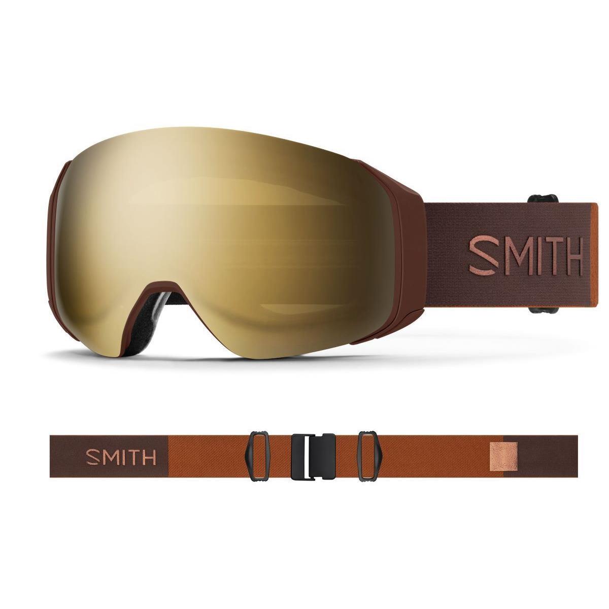 Smith 4D Mag S Ski Goggles 2 Premium Lenses Included Authorized Smith Dealer Sepia Luxe - Chromapop Sun Black Gold Mirror + Chromapop Storm Bl