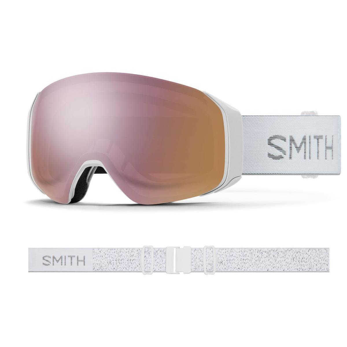 Smith 4D Mag S Ski Goggles 2 Premium Lenses Included Authorized Smith Dealer White Chunky Knit - Chromapop Everyday Rose Gold Mirror + Chromap