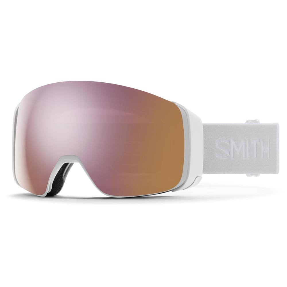 Smith 4D Mag Low Bridge Goggles -new- Asian Fit - Chromapop Lens + Extra Lens White Vapor / Everyday Rose Gold + Storm Rose 50%