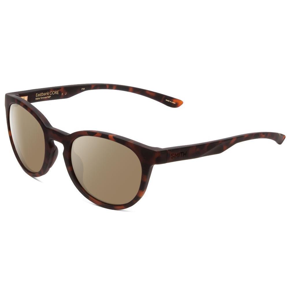 Smith Eastbank Round Polarized Sunglasses in Matte Tortoise 52 mm 4 Lens Options Amber Brown Polar