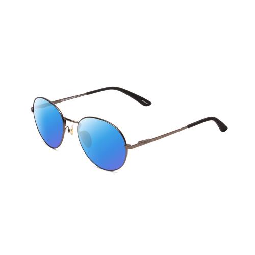 Smith Prep Unisex Round Polarized Sunglasses in Gun Metal Silver 53 mm 4 Options Blue Mirror Polar