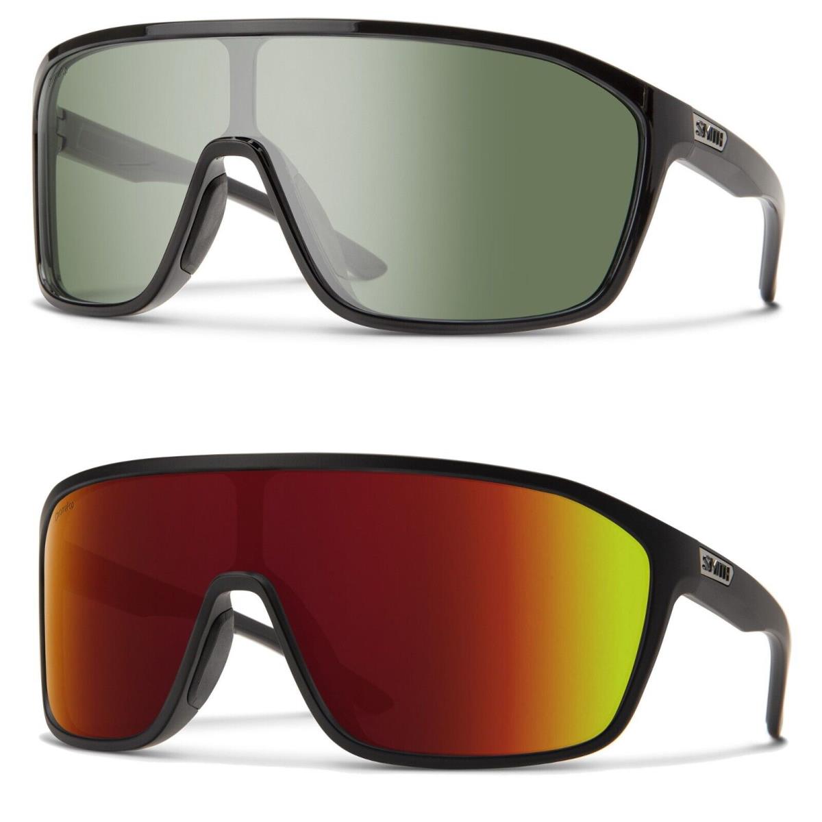 Smith Men`s Women`s Boomtown Choromapop Active Sunglasses - Frame: Black, Lens: ChromaPop Polarized Gray Green