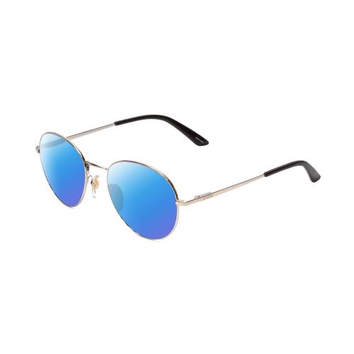 Smith Prep Unisex Round Polarized Sunglasses Silver Black 59mm Choose Lens Color Blue Mirror Polar