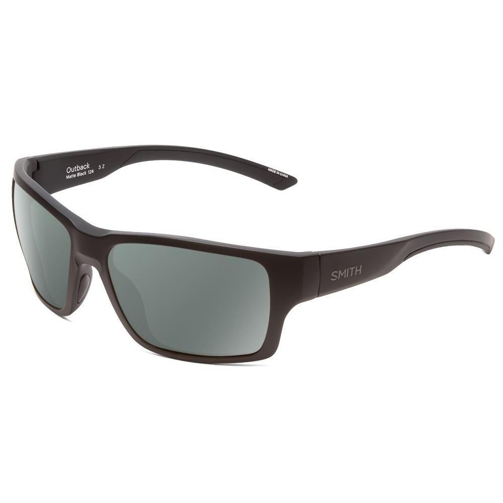 Smith Outback Designer Polarized Sunglasses in Matte Black 59 mm Pick Lens Color Smoke Grey Polar