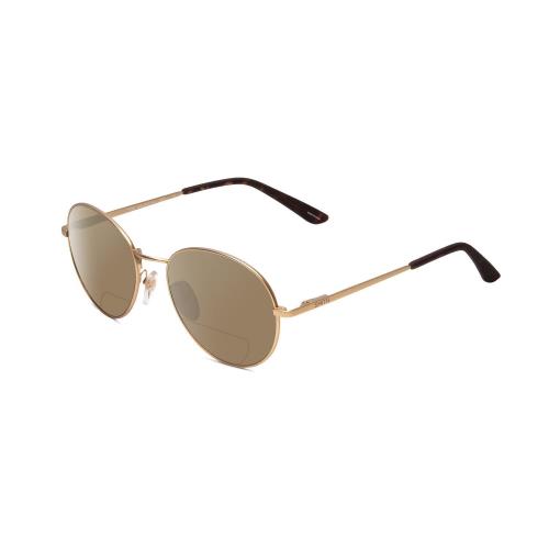 Smith Prep Unisex Round Polarized Bi-focal Sunglasses Matte Gold 53mm 41 Options Brown