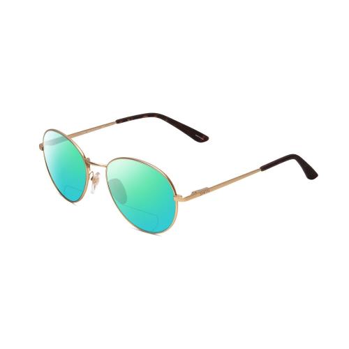 Smith Prep Unisex Round Polarized Bi-focal Sunglasses Matte Gold 53mm 41 Options Green Mirror