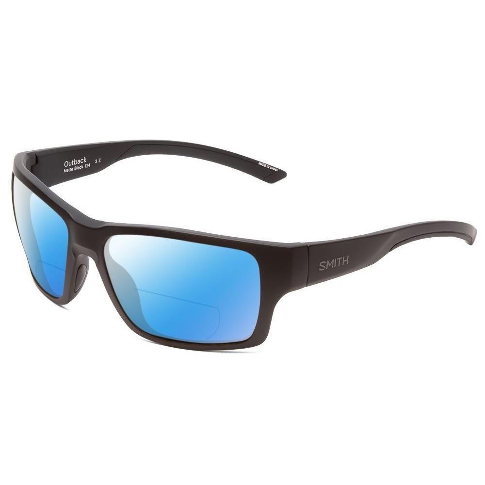 Smith Outback Polarized Bi-focal Sunglasses in Matte Black 59 mm 41 Lens Options Blue Mirror