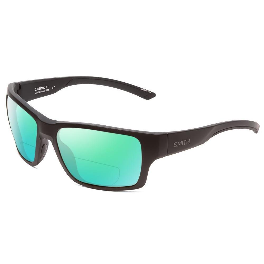 Smith Outback Polarized Bi-focal Sunglasses in Matte Black 59 mm 41 Lens Options Green Mirror