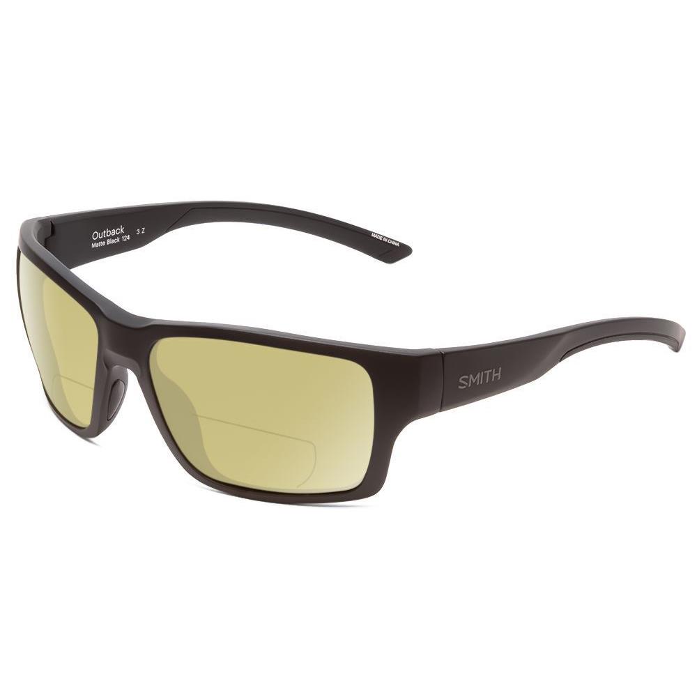 Smith Outback Polarized Bi-focal Sunglasses in Matte Black 59 mm 41 Lens Options Yellow