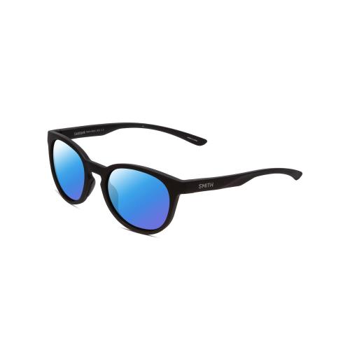 Smith Eastbank Round Unisex Polarized Sunglasses in Black 52mm Choose Lens Color Blue Mirror Polar