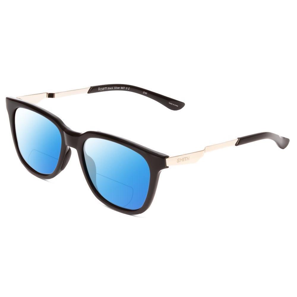 Smith Roam Classic Polarized Bi-focal Sunglass Gloss Black Silver 53mm 41 Option Blue Mirror