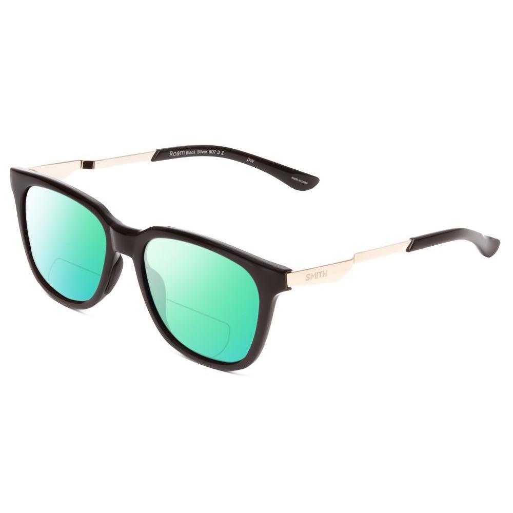 Smith Roam Classic Polarized Bi-focal Sunglass Gloss Black Silver 53mm 41 Option Green Mirror