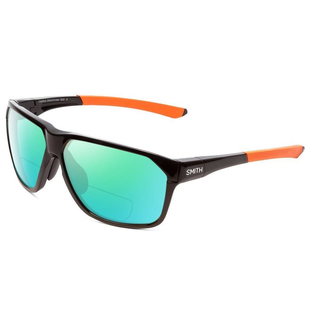 Smith Leadout Polarized Bi-focal Sunglasses in Black Orange 63mm 41 Lens Options Green Mirror