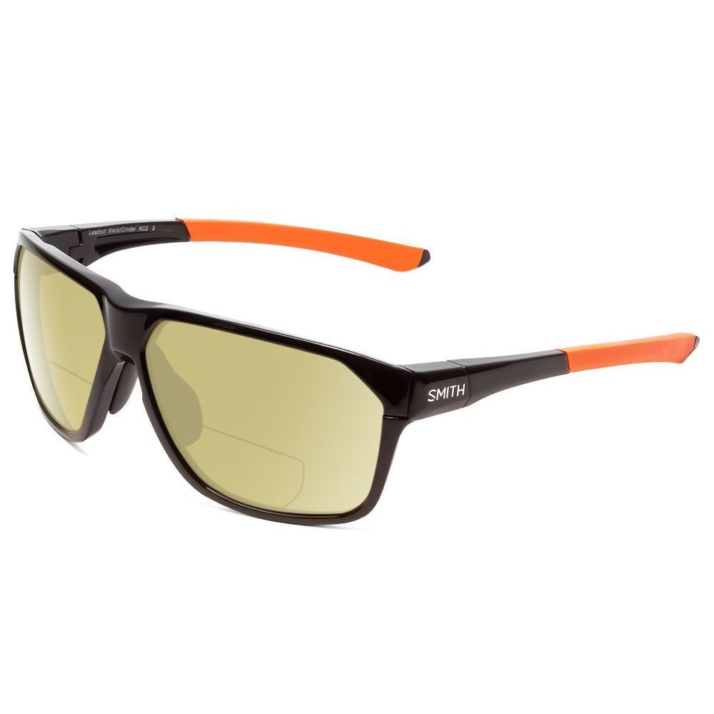 Smith Leadout Polarized Bi-focal Sunglasses in Black Orange 63mm 41 Lens Options Yellow