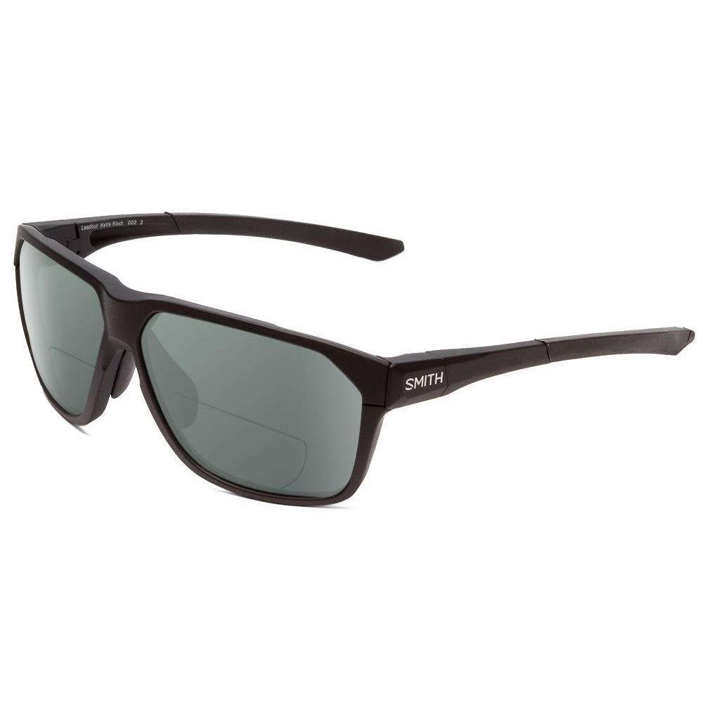 Smith Leadout Polarized Bi-focal Sunglasses in Matte Black 63 mm 41 Lens Options Grey