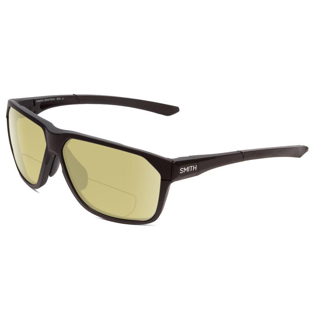 Smith Leadout Polarized Bi-focal Sunglasses in Matte Black 63 mm 41 Lens Options Yellow