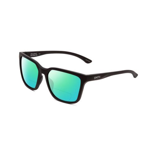 Smith Shoutout Retro Designer Polarized Bi-focal Sunglasses Black 57mm 41 Option Green Mirror