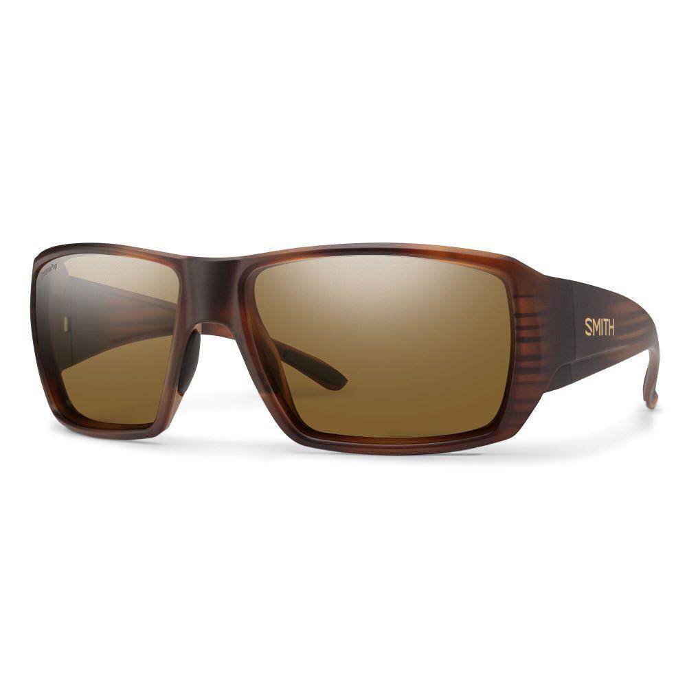 Smith Guide`s Choice S Sunglasses Polarized Fishing Sunglasses Leash Included Matte Tortoise + ChromaPop Glass Polarized Brown Lens
