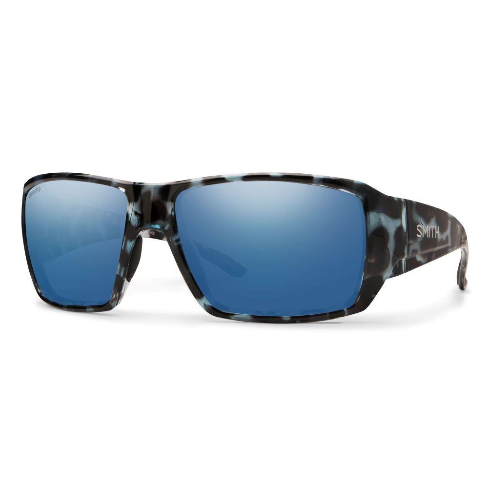 Smith Guide`s Choice S Sunglasses Polarized Fishing Sunglasses Leash Included Sky Tortoise + ChromaPop Glass Polarized Blue Mirror Lens