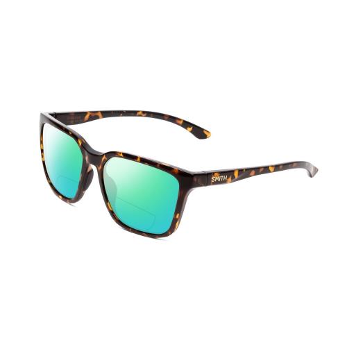 Smith Shoutout Polarize Bi-focal Sunglasses 41 Option Vintage Tortoise Gold 57mm Green Mirror