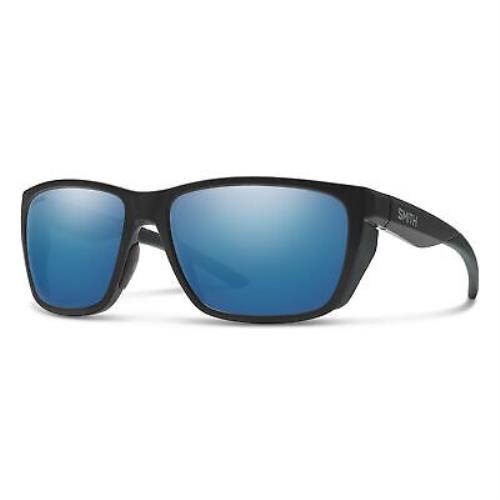 Smith Longfin Sunglasses Matte Black Frame Chromapop Glass Polarized Blue Mirr - Frame: Matte Black, Lens: Blue Mirror