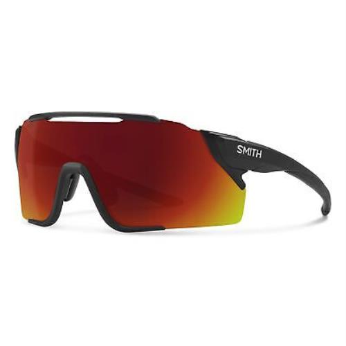 Smith Attack Mag Mtb Sunglasses Matte Black Frame Chromapop Red Mirror Lens - Frame: Matte Black, Lens: Red Mirror