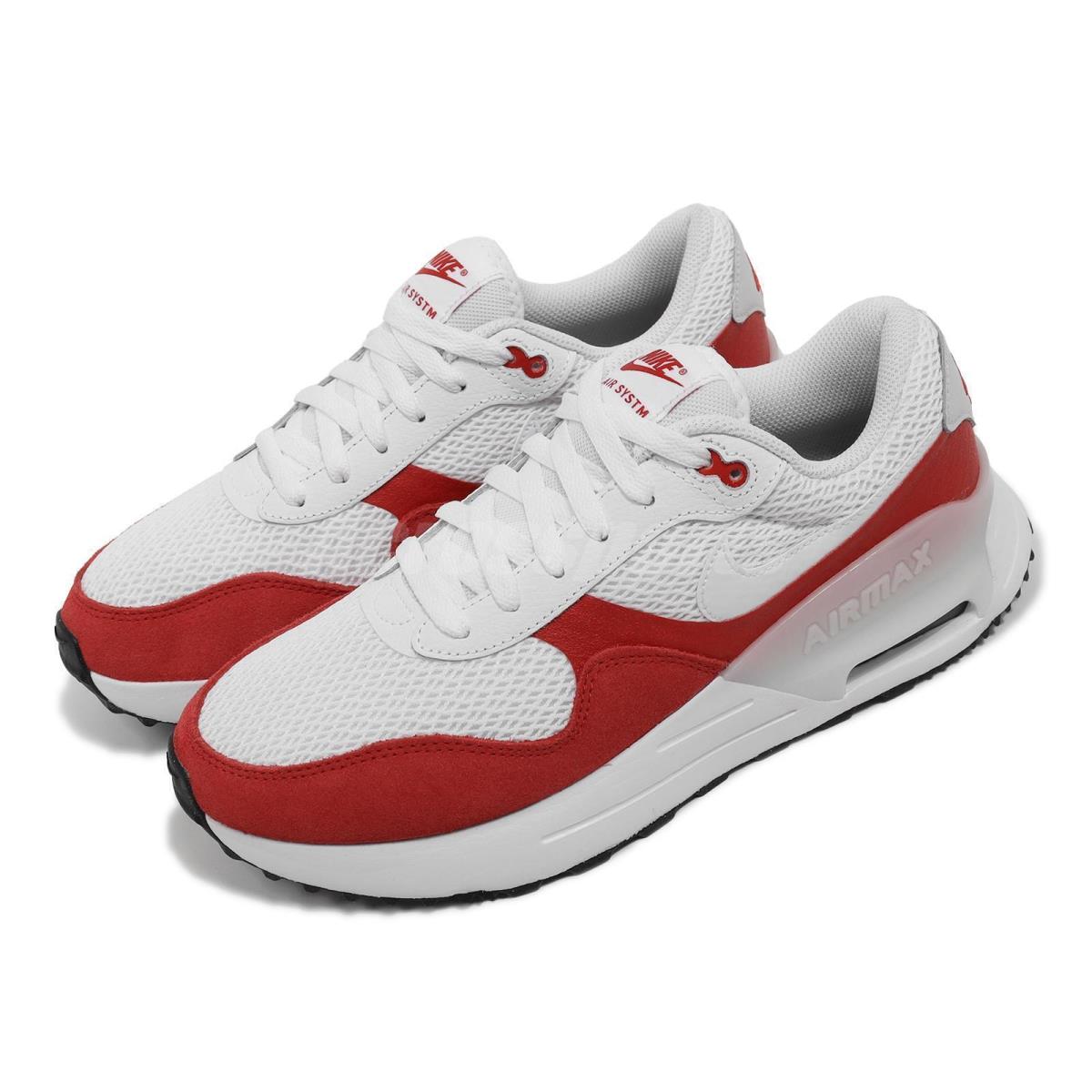 Men`s Nike DM9537 104 Air Max System White/red Running Shoes Sneakers