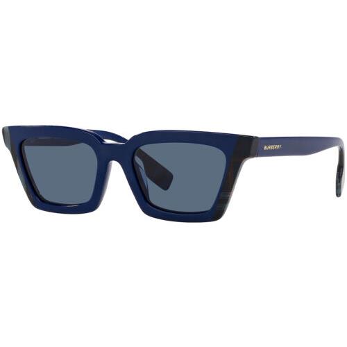 Burberry Briar Women`s Blue Geometric Cat Eye Sunglasses BE4392U 405780 Italy - Frame: Blue, Lens: Dark Blue