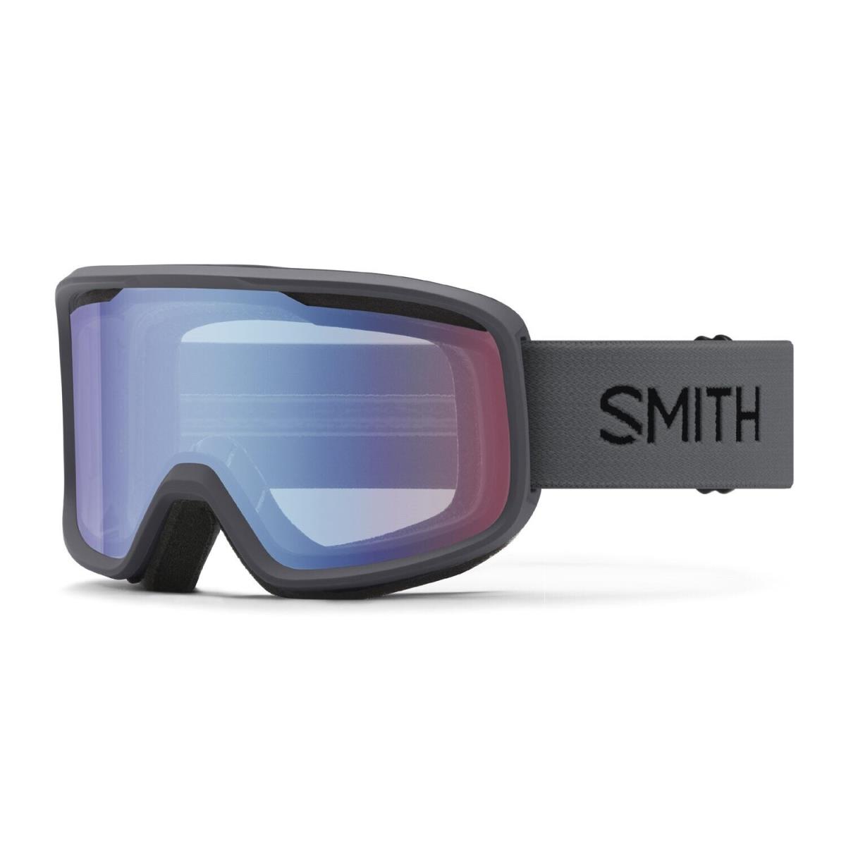 Smith Frontier Ski / Snow Goggles Charcoal Frame Blue Sensor Mirror Lens