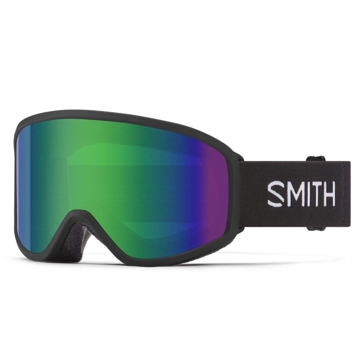 Smith Reason Otg Ski / Snow Goggles Black Frame Green Sol-x Mirror Lens