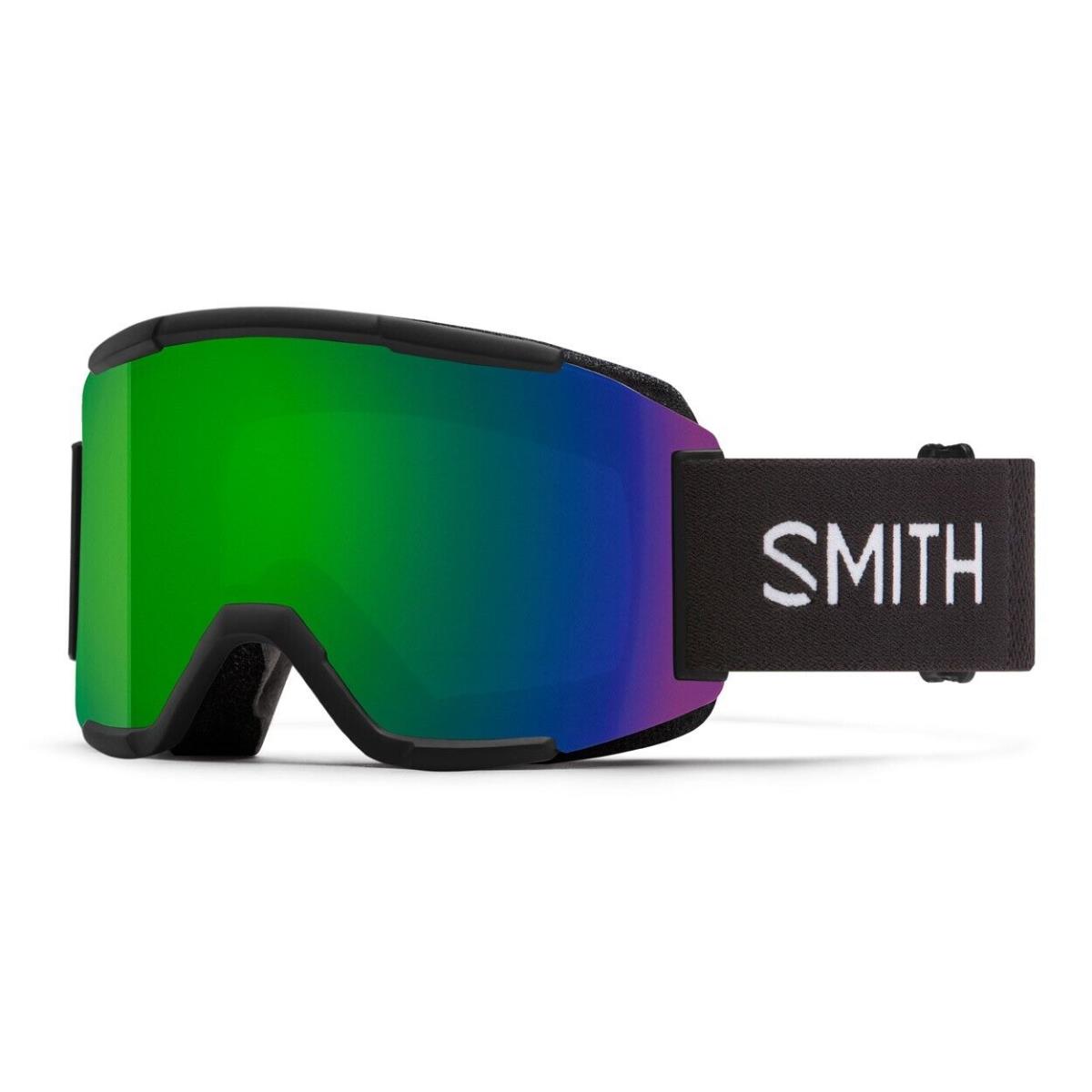 Smith Squad Ski / Snow Goggles Black Chromapop Sun Green Mirror Lens + Bonus