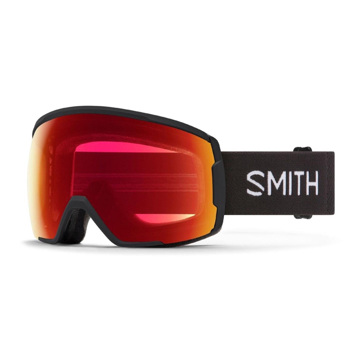 Smith Proxy Snow Goggles Black Frame Chromapop Photochromic Red Mirror Lens - Frame: Black