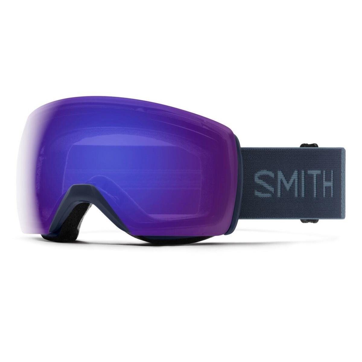 Smith Skyline XL Snow Goggles French Navy Chromapop Everyday Violet Mirror Lens - Navy, Violet