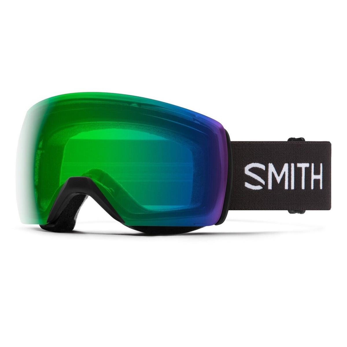 Smith Skyline XL Snow Goggles Black Frame Chromapop Everyday Green Mirror Lens