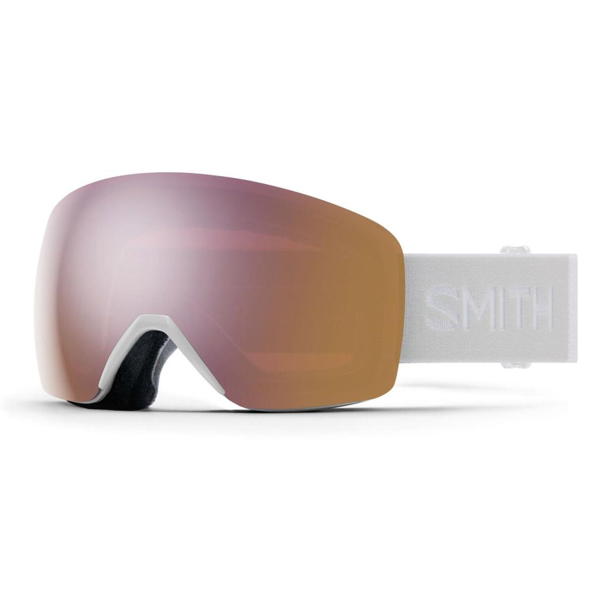 Smith Skyline Ski / Snow Goggles White Vapor Everyday Rose Gold Mirror Lens